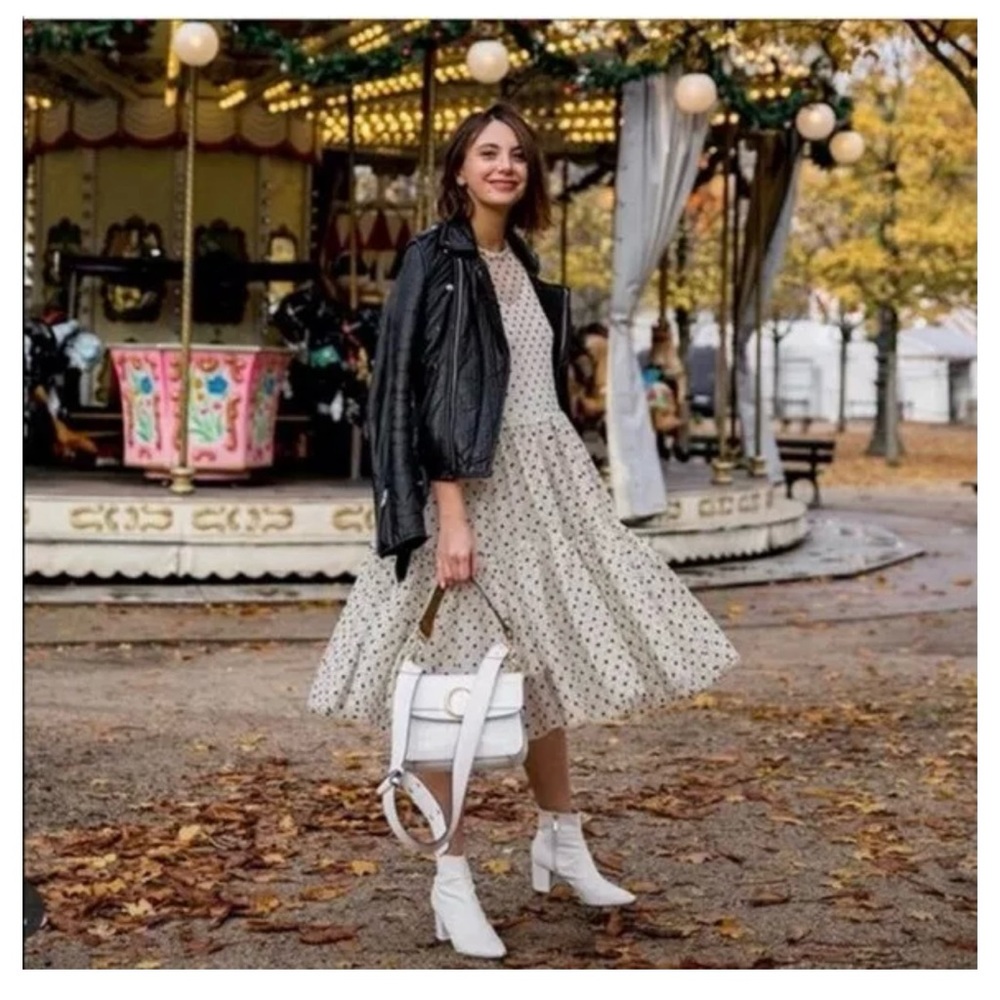 H&M tiered polka dot mesh dress. Size small.